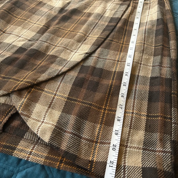 Vintage retro brown plaid skirt - Picture 7 of 7